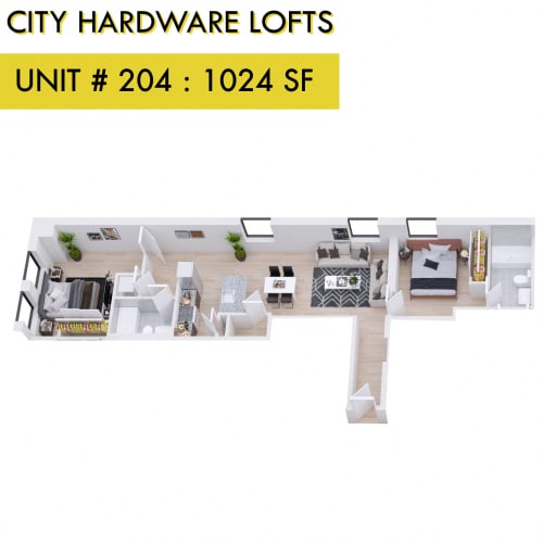 Floor Plan  City Hardware Lofts 204