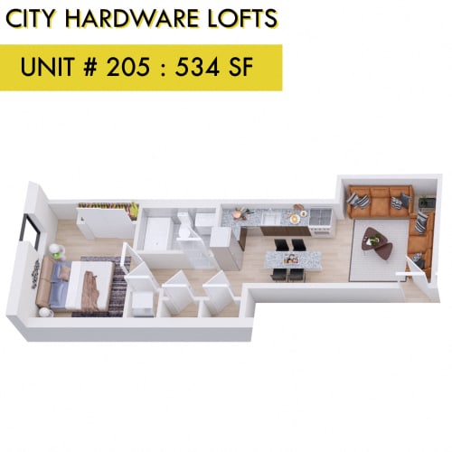 Floor Plan  City Hardware Lofts 205