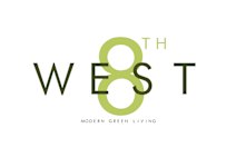 A logo with the text "8th West" and the tagline "Modern Green Living".