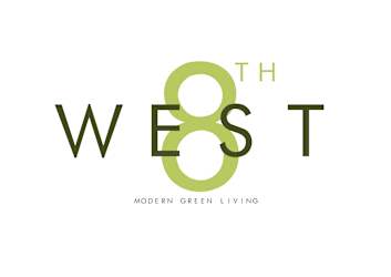 The image is a logo for "8th West Modern Green Living".