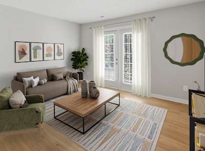 Living room at Greens of Pine Glen in Durham NC