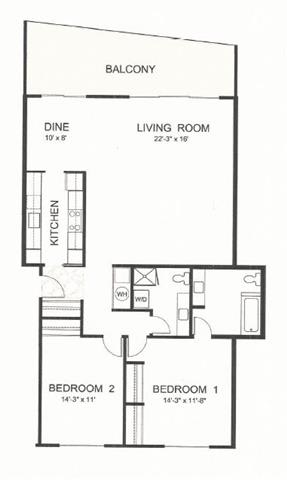 D Floor Plan at Parkview Apartments, Boise, ID, 83706