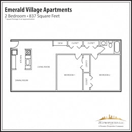 2 Bedroom Floor Plan