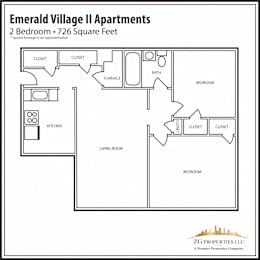 EV II - 2 Bedroom Floor Plan