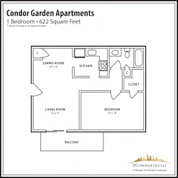 1 Bedroom Floor Plan