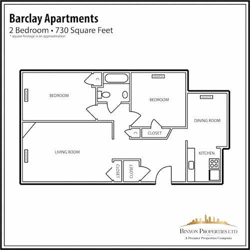 Floor Plan  BC 2 Bedroom Apartment Floor Plan