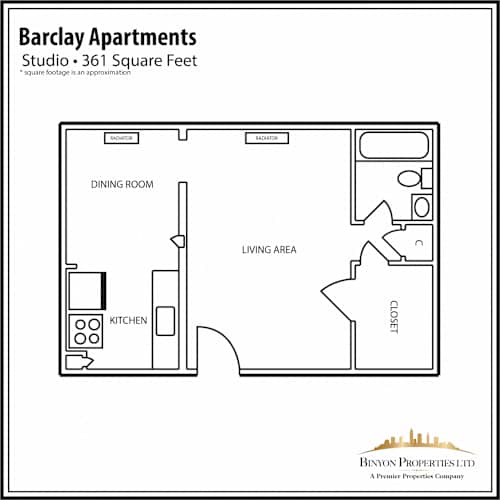 Floor Plan  BC Studio Apartment Floor Plan