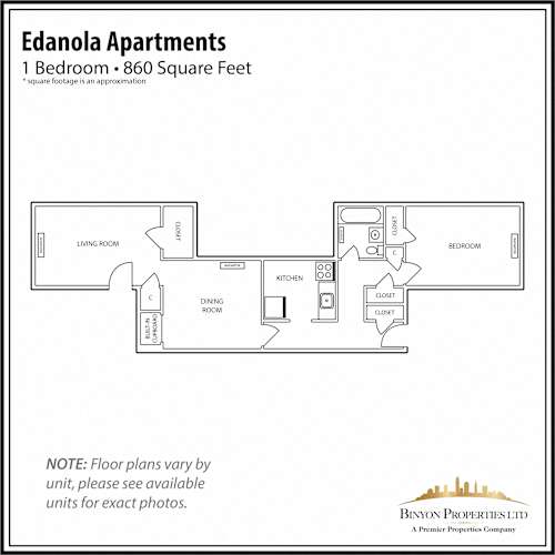 Floor Plan  Edanola 1 Bedroom Floor Plan