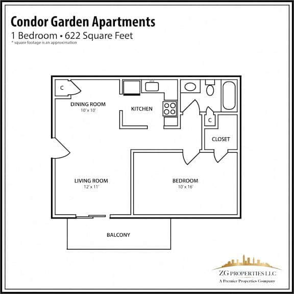 1 Bedroom Floor Plan