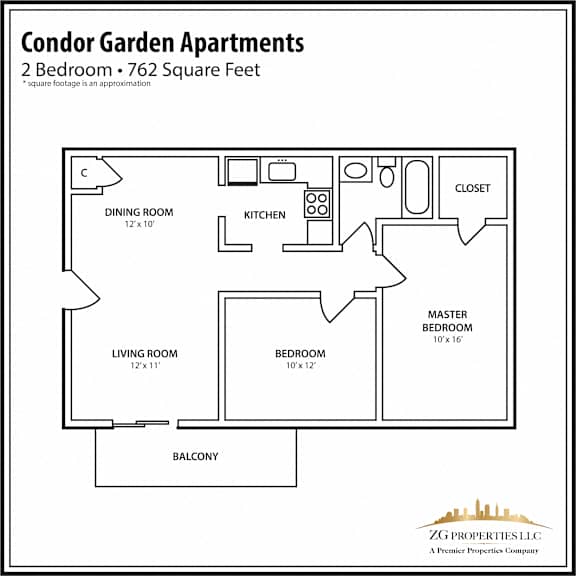 2 Bedroom Floor Plan