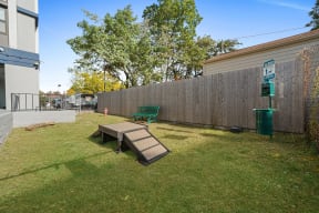 Dog park with obstacles at 7251 at Waters Edge, Chicago