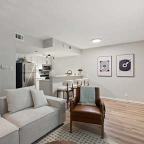 Outdoor swimming pool with sundeck and courtyard at Creekline Apartments, Austin, TX 78757