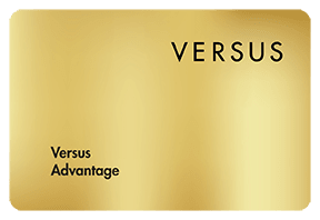 a gold background with the words versus advantage on top of it at Versus, Calgary, Alberta