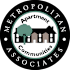 A logo for Metropolitan Apartment Communities features a tree in front of a building.