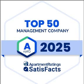 A top 50 management company logo for 2025.