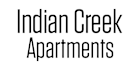 The image displays the text "Indian Creek Apartments" in a bold, black font on a white background.