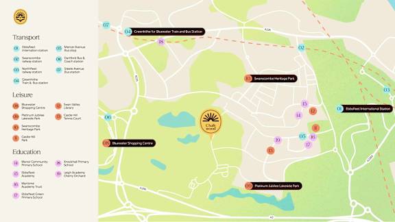 Location Map at Chalkwood Apartments, Ebbsfleet Valley