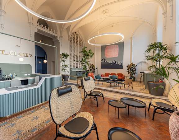 a view of the lobby at st clair