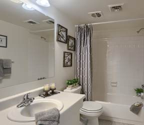 this is a photo of the bathroom in a 1 bedroom apartment at deer hill apartments in c