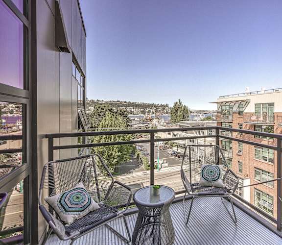 Patio With Ample Sitting at Equinox Apartments, Washington