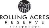 the logo for rolling acres reserve apartments with the text rolling acres reserves apartments