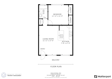  Floor Plan 1 Bed 1 Bath