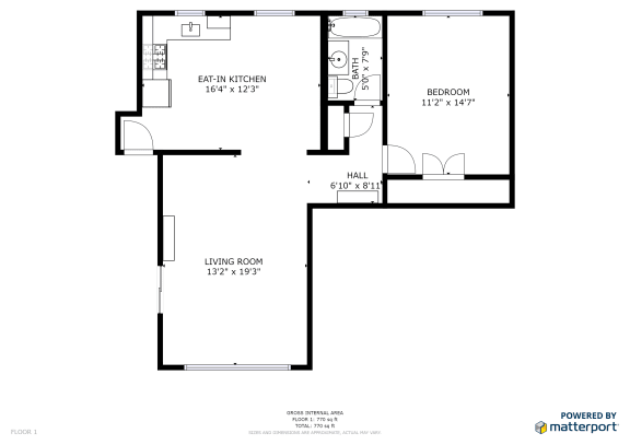 Floor Plan  One Bedroom