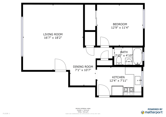Floor Plan  One Bedroom