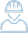 A blue and white icon of a person wearing a hard hat.