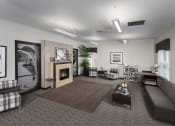 Thumbnail 4 of 26 - lobby of apartment building with large fireplace