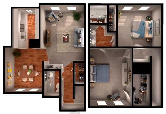 Floor Plan  2 Bedroom 1.5 Bath Floor Plan A at Willow Oaks, Bryan, Texas