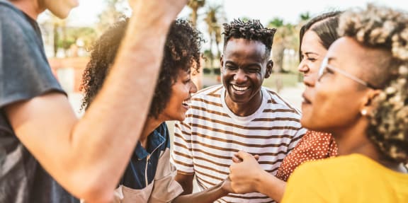 a group of people laughing at River Stone Ranch, Austin, TX, 78749