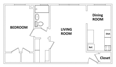  Floor Plan 1 Bedroom