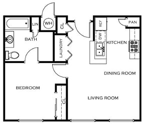Floor Plan  1 Bedroom