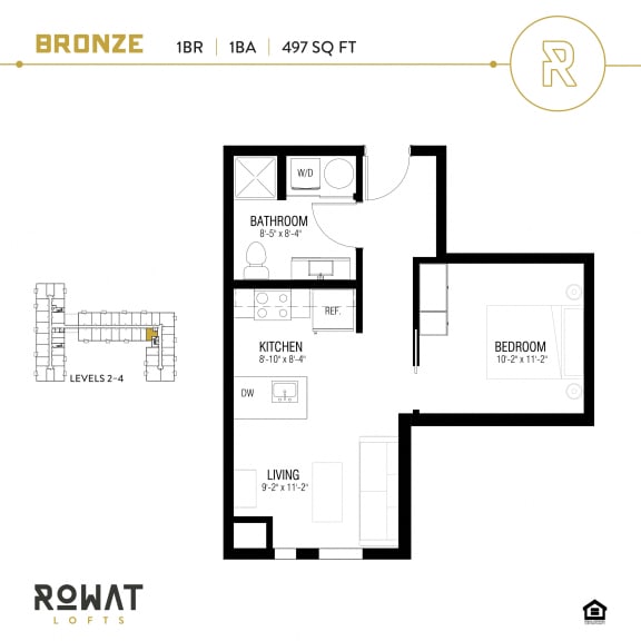 Bronze 1 Bedroom Floor Plan