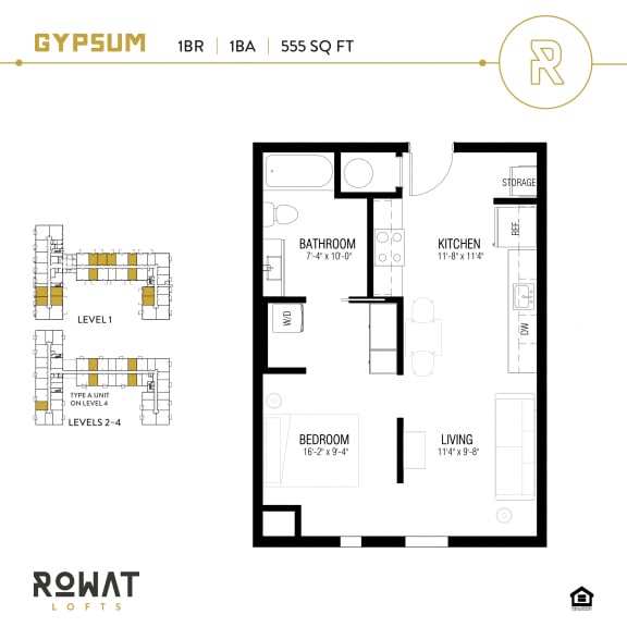 Gypsum 1 Bedroom Floor Plan