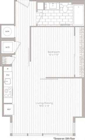 1 bedroom 1 bath D at Artline Apartments, Washington