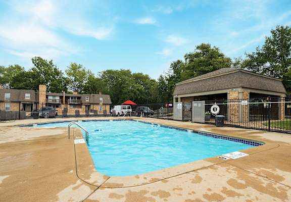 the swimming pool at our apartments