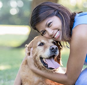 Woman-with-dog