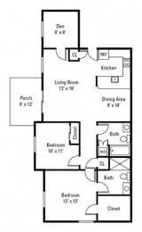 2 Bedroom, 2 Bath 1,179 sq. ft. - Concord at Centerpointe Apartments, Canandaigua, New York