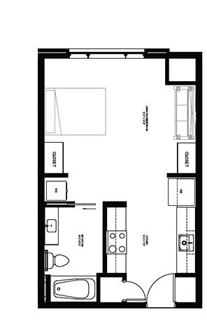Studio C Floor Plan at Canary Lofts, Des Moines, IA