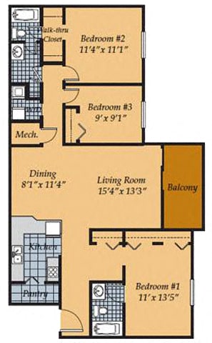Floor Plan  3br_2_FloorPlan