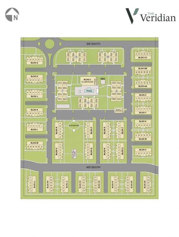 a site plan of the veridian apartments & townhomes