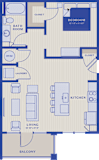 Studio 1 bath the border floor plan at Bellary Flats, Summerville, SC