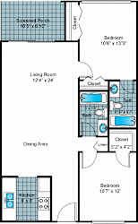 2 bed 2 bath at Imperial Gardens Apartments, Clearwater, FL, 33764