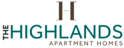 The Highlands Apartment Homes logo with a black background.
