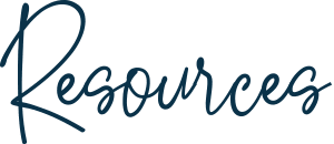 Decorative text saying Resources