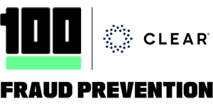 A green shape on the left and a blue shape on the right.