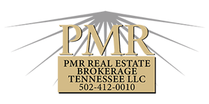 a sign that says pm real estate brokerage signage with the pm logo on it