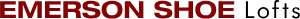 A red text logo that says "EMERSON SHOE".